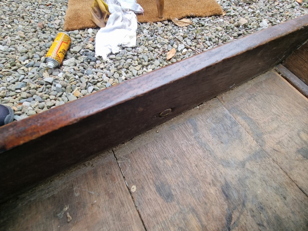 L17TH C  OAK LAMBING CHAIR WITH DRAWER  View III