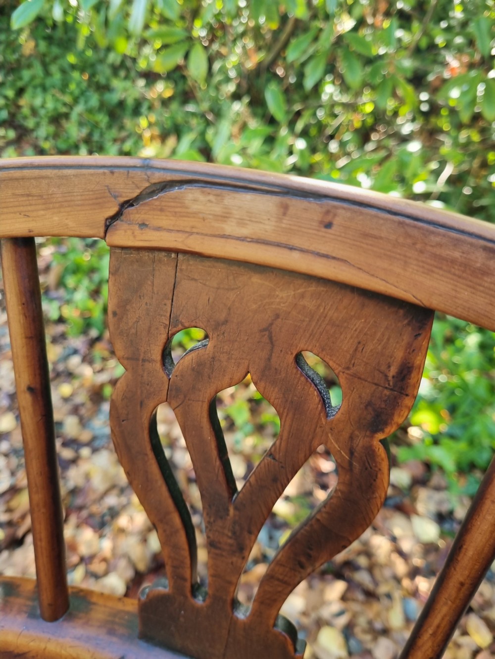 ANTIQUE E19THC YEW WOOD WINDSOR ARMCHAIR View VIII