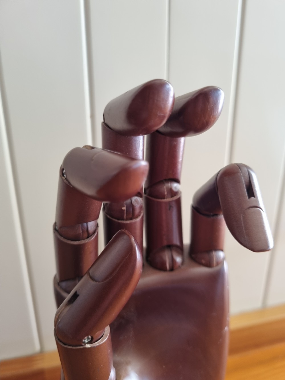 WOODEN ARTICULATED GLOVE STAND  View II