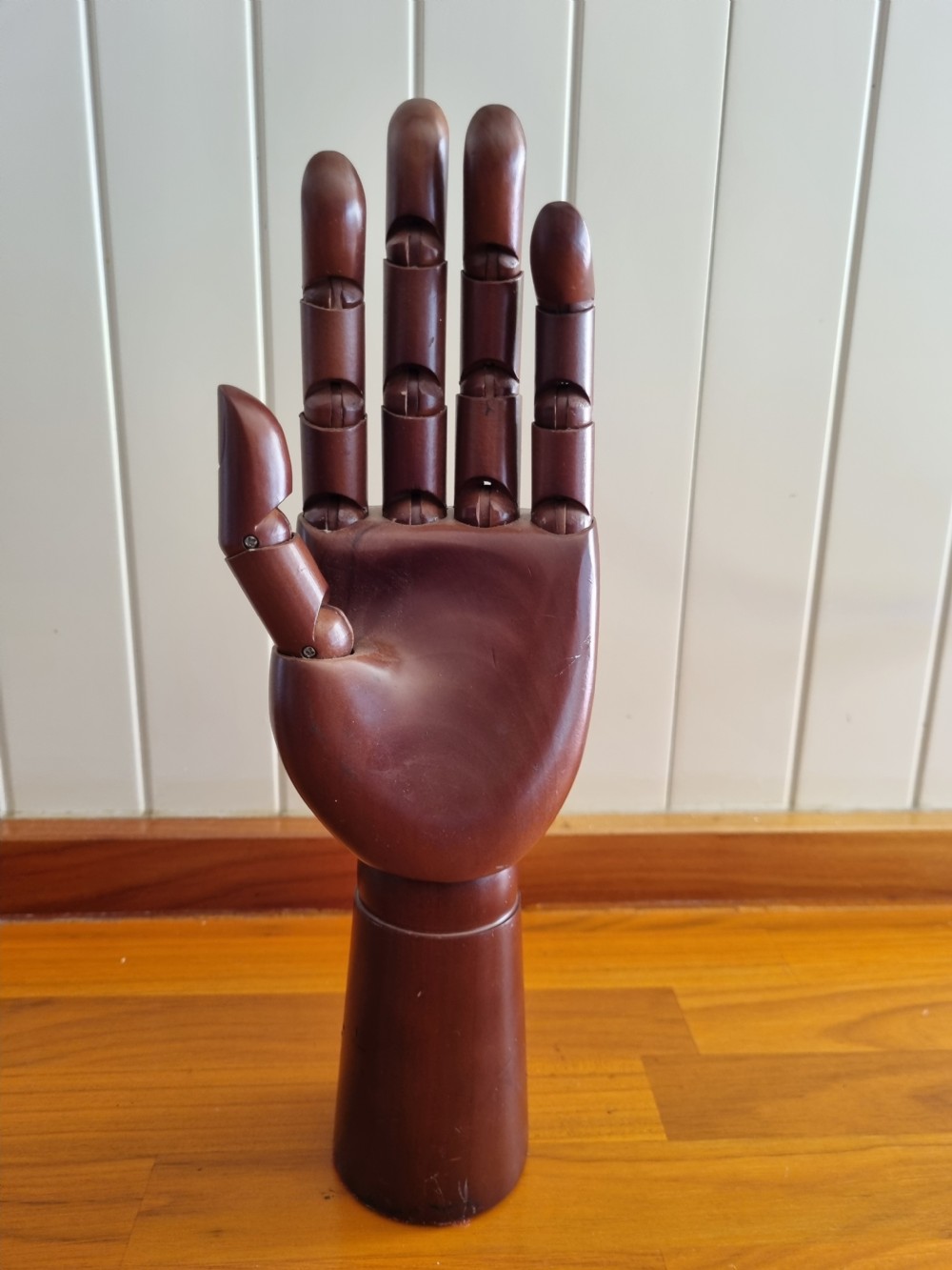 WOODEN ARTICULATED GLOVE STAND  View V
