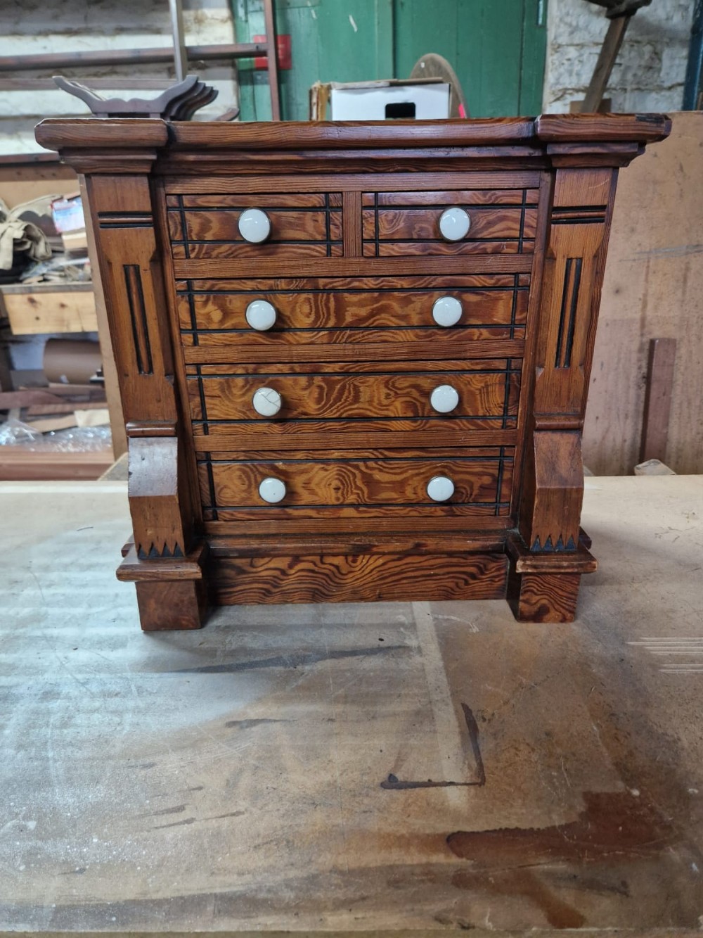 SUPERB ORIGINAL19THC WELSH MINATURE CHEST OF DRAWERS