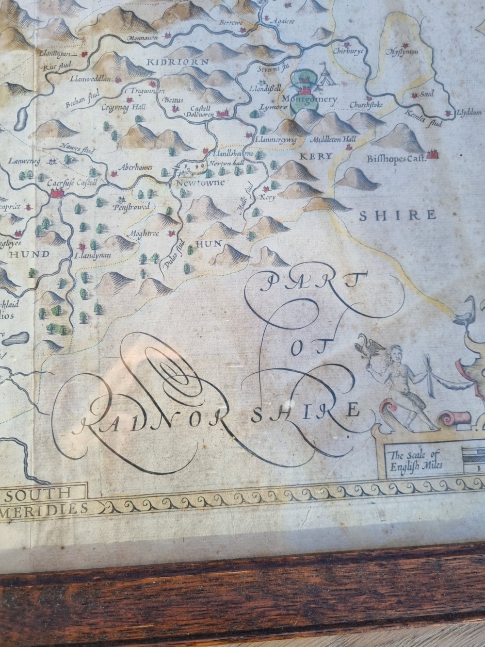JOHN SPEED 17THC MAP OF MONTGOMERYSHIRE View V