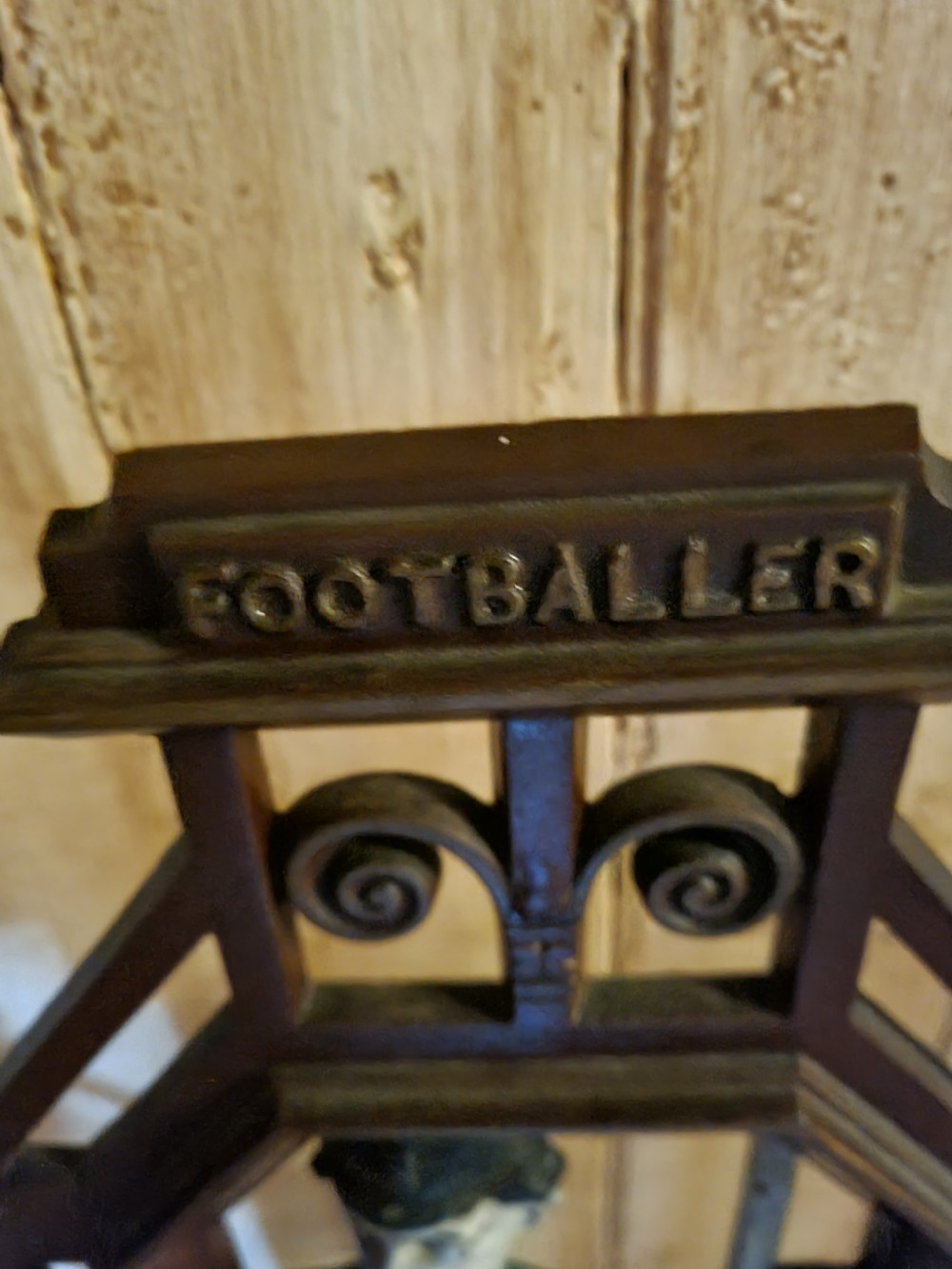 RARE ORIGINAL 1893 FOOTBALLER CAST IRON STICK STAND  View III