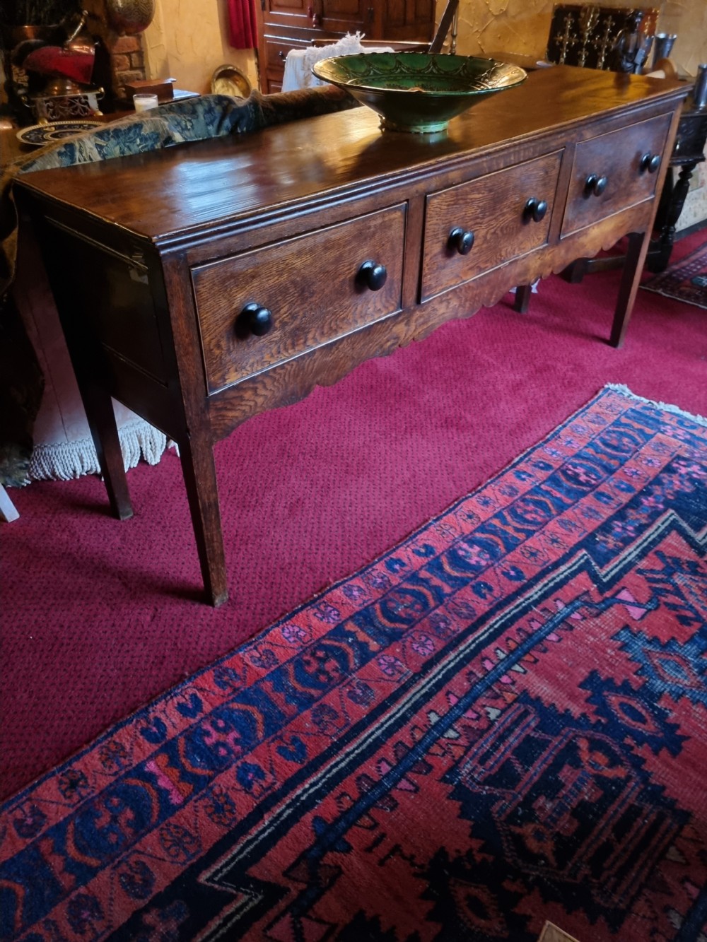 ANTIQUE OAK/ ELM SHROPSHIRE DRESSER BASE/ SIDE SERVER View II