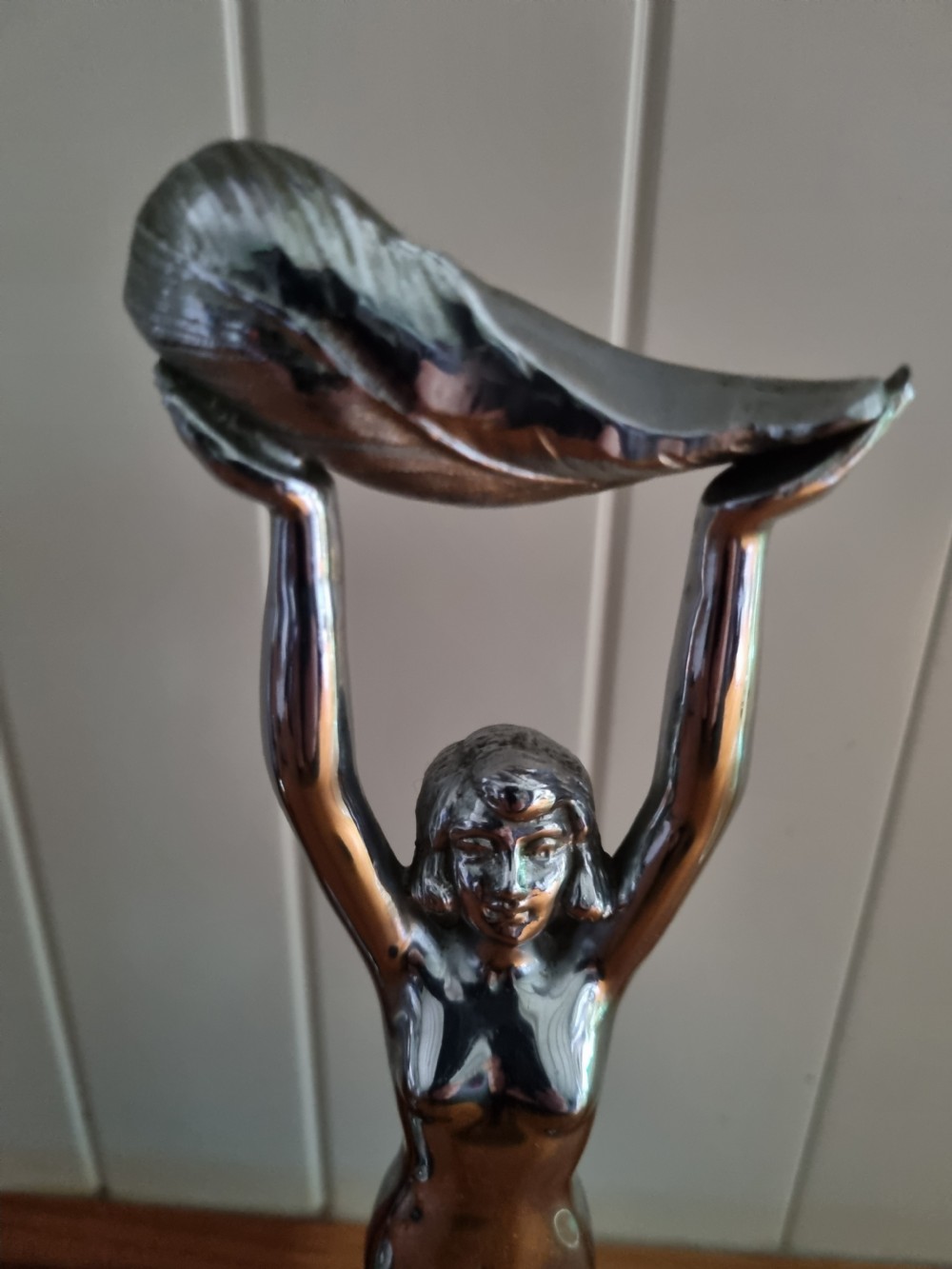 ART DECO CHROMED BRONZE PAIR.OF NAKED LADIES View V