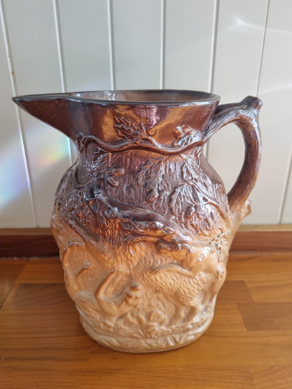 MASSIVE  19THC STONEWARE JUG FEATURING LAMBETH BACKSTAMP