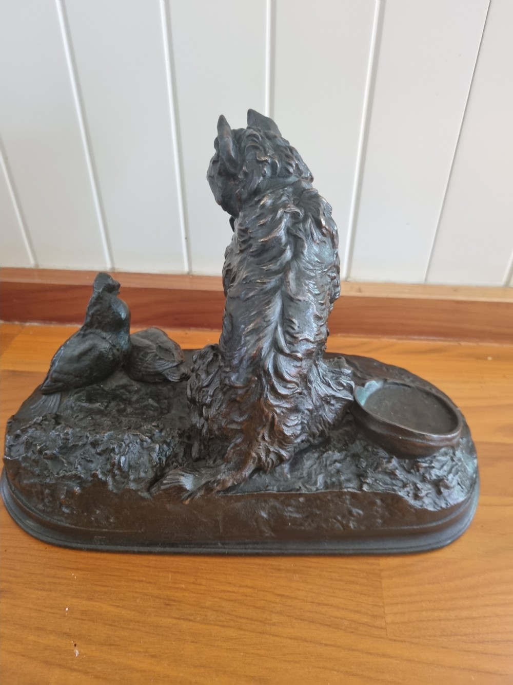 PIERRE JULES MENE 19THC BRONZE OF A DOG AND PIGEON FULLY SIGNED View III