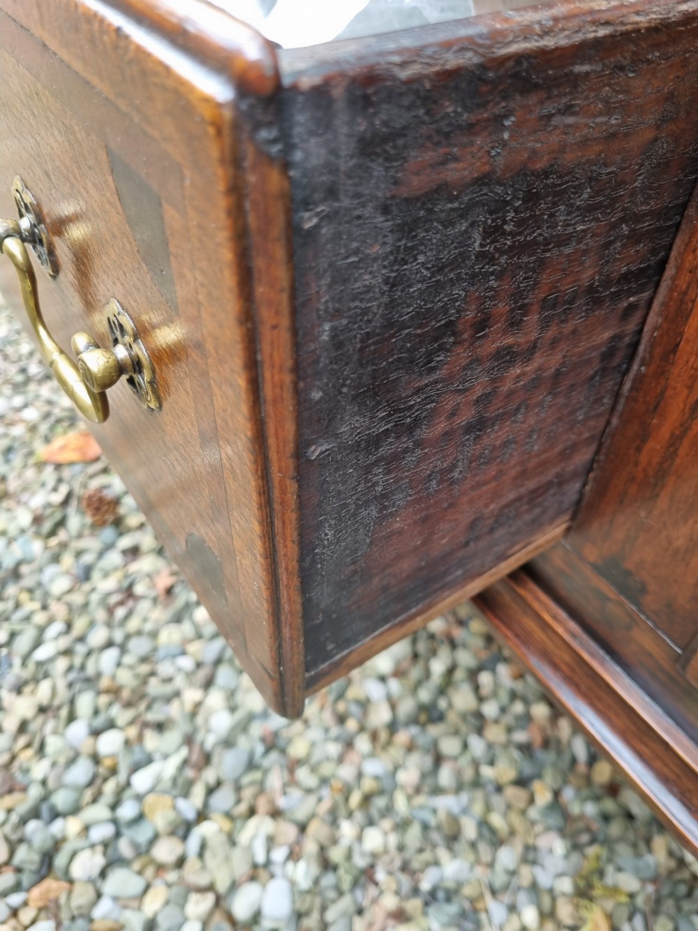 ANTIQUE E 18THC OAK SERVING/ DRESSER BASE.C1730 View IV