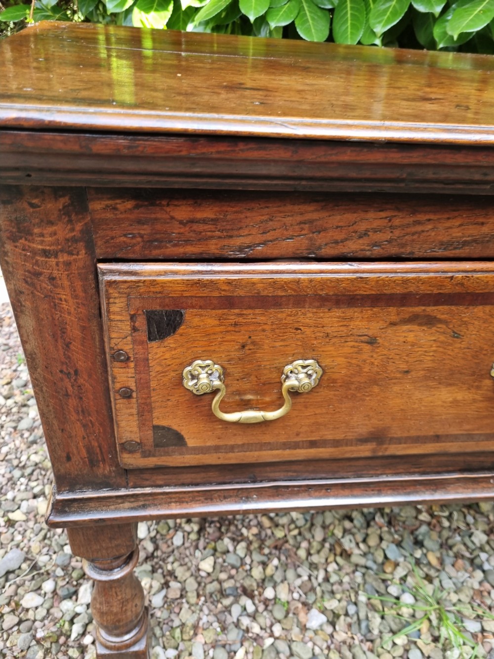 ANTIQUE E 18THC OAK SERVING/ DRESSER BASE.C1730 View V