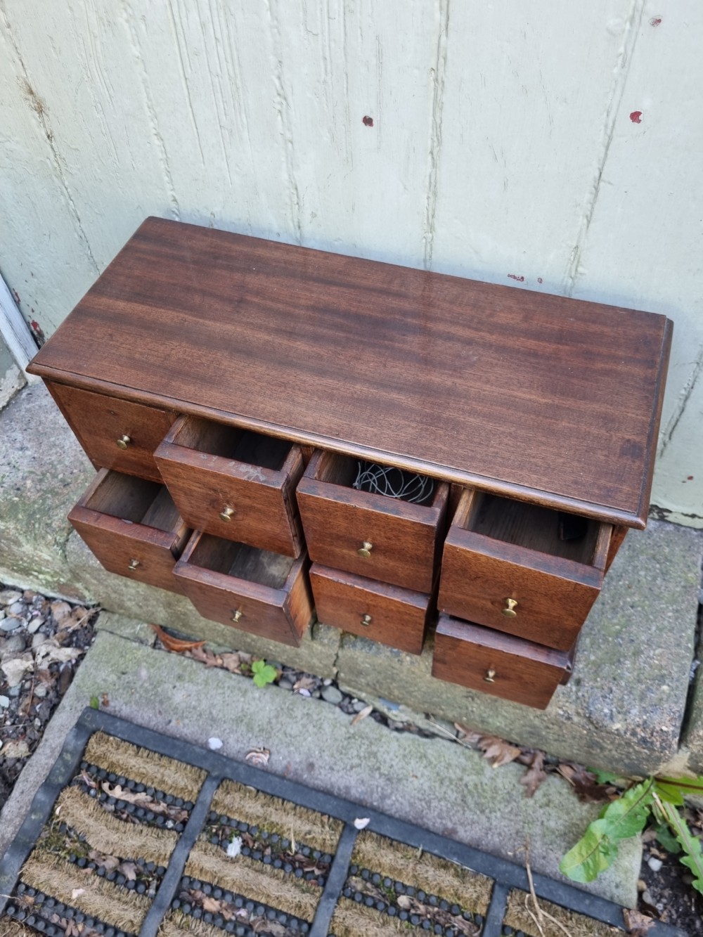 A GEORGIAN SET OF 8 FRUITWOOD SPICE DRAWERS  View II