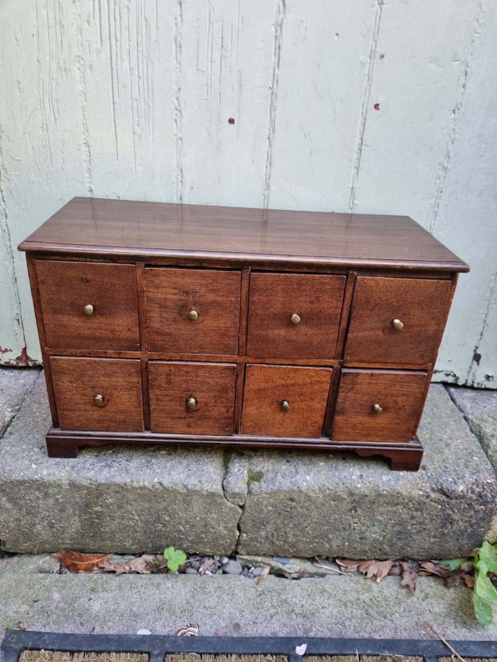 A GEORGIAN SET OF 8 FRUITWOOD SPICE DRAWERS  View V