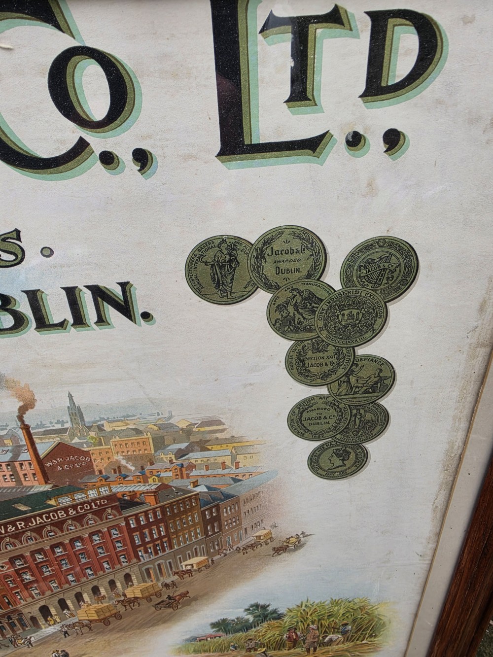 ADVERTISING POSTER 19THC FOR V&R JACOBS AND CO DUBLIN LARGE. View V