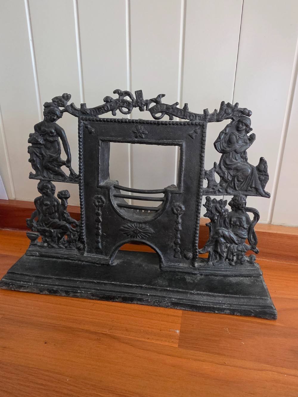 SUPERB E 19THC CAST IRON MINATURE FIRE SURROUND