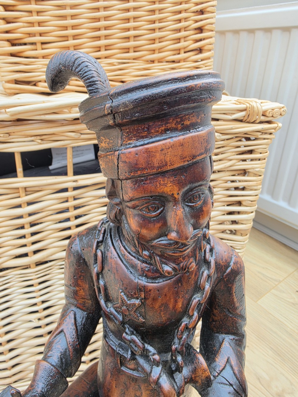 LARGE BLACK FOREST CARVED FIGURE OF A HUNTER AND DOG View VII