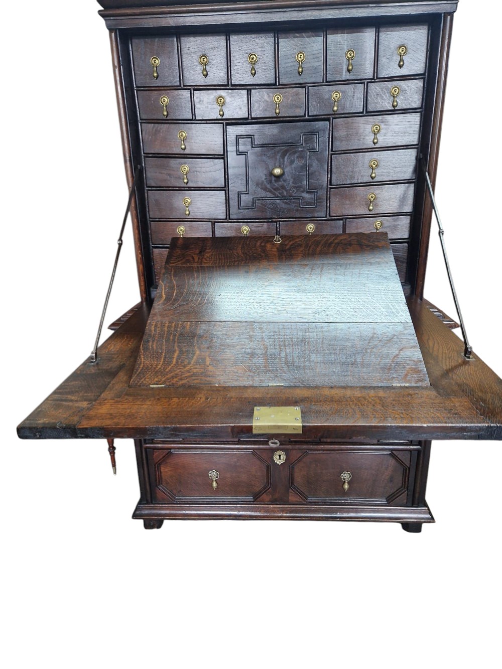 L17THC SMALL ENGLISH OAK ESCRITOIRE  C1690
