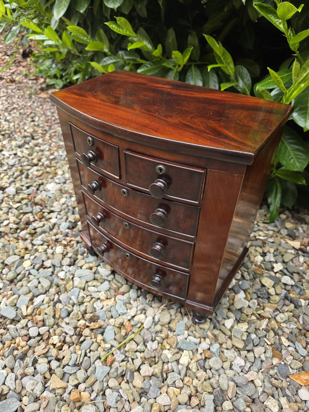 A SUPERB 19THC MAHOGANY MINATURE CHEST  View II