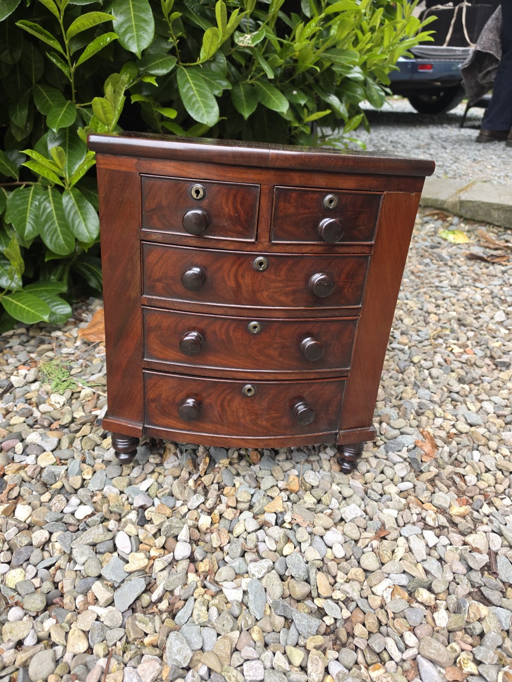 A SUPERB 19THC MAHOGANY MINATURE CHEST  View V