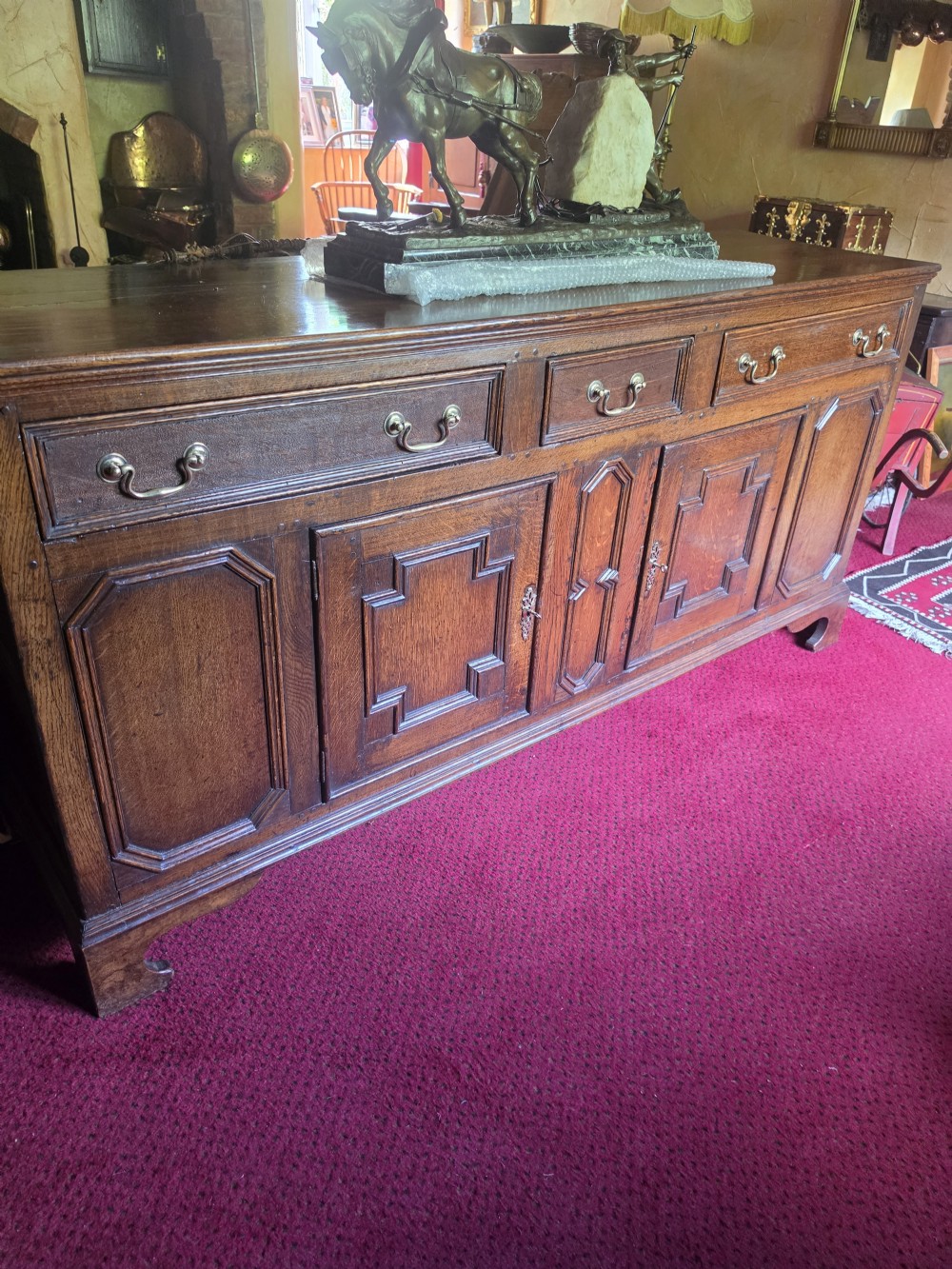 18THC OAK MOULDED FRONT DRESSER BASE C1780 View III