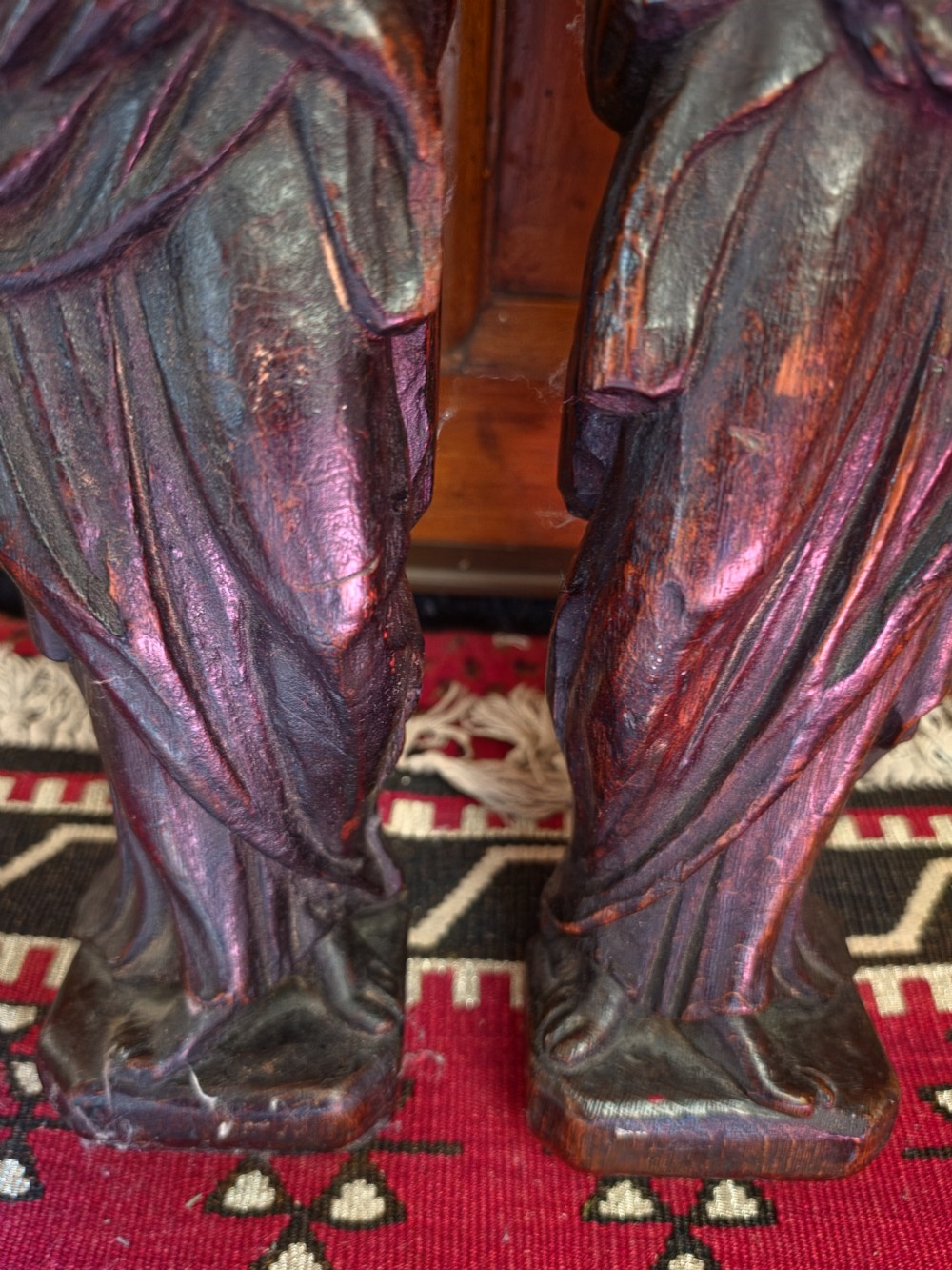 LARGE 55CMS H PAIR OF OAK CARYATIDS ADAM AND EVE  View IV