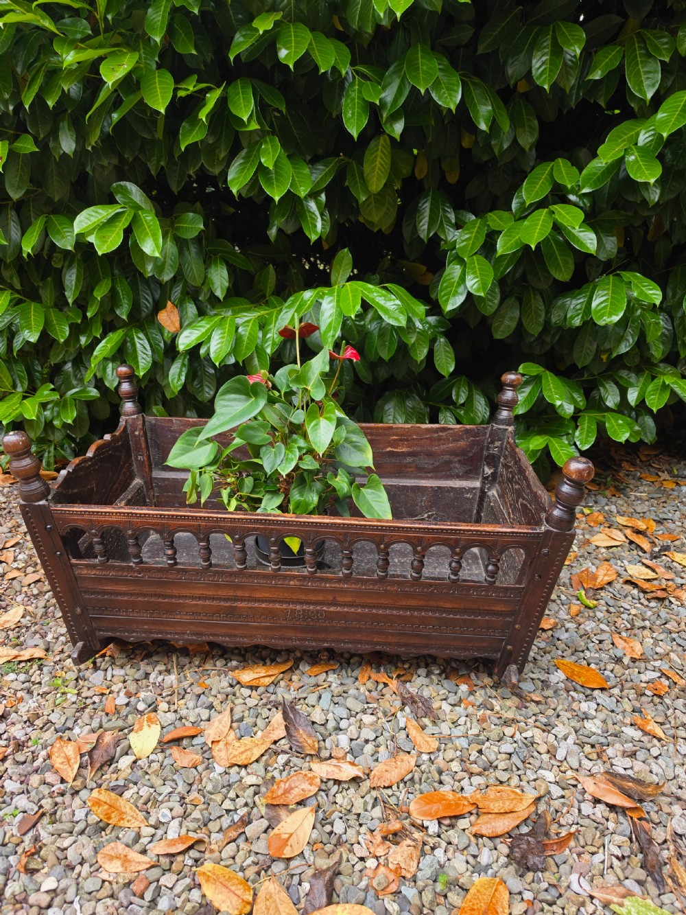 UNUSUAL CHARLES THE SECOND  OAK AND FRUITWOOD CRADLE 