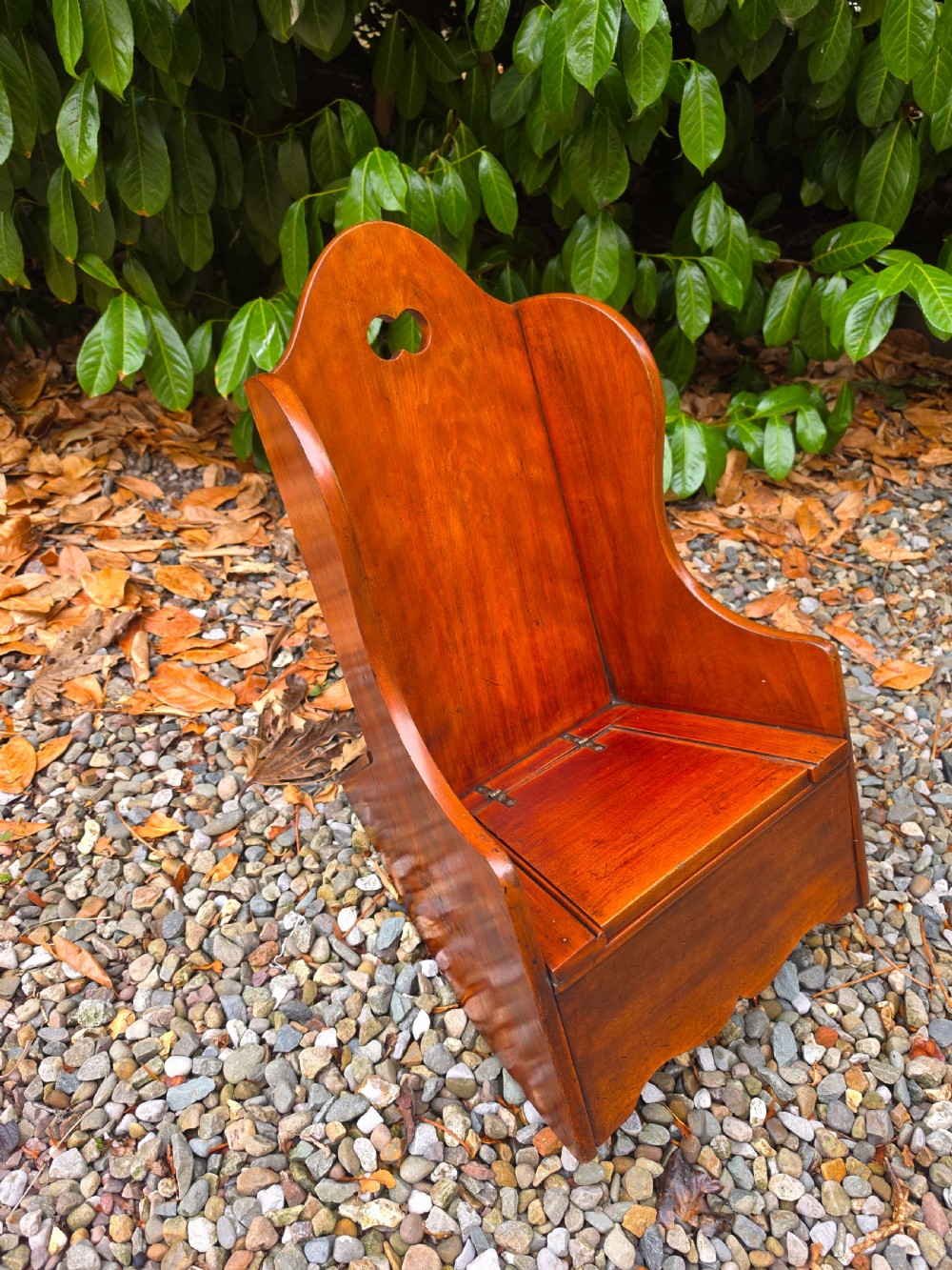 GEORGIAN FRUITWOOD CHILD,S POTTY ROCKER