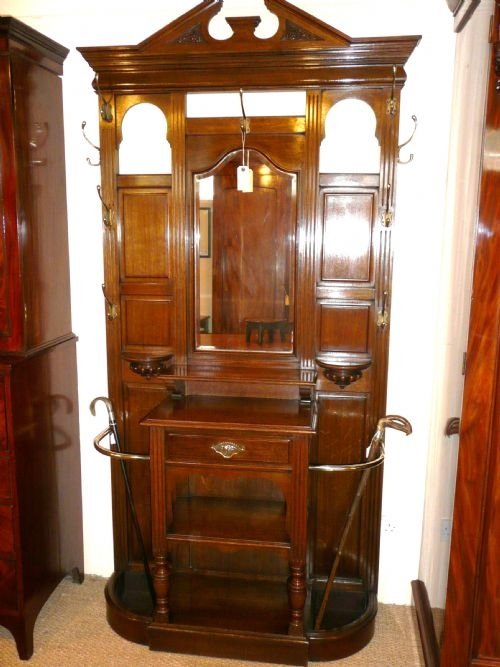 Edwardian Oak Hallstand