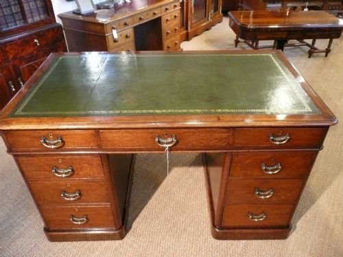 Oak Pedestal Desk. Victorian
