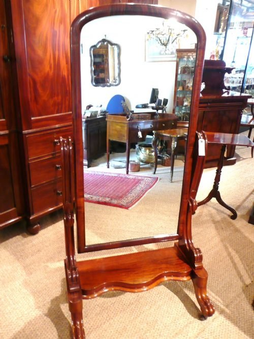 Cheval Mirror Victorian Mahogany