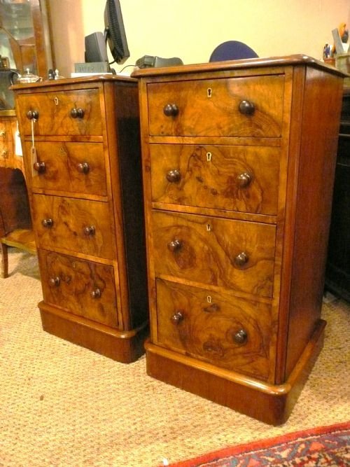Cabinets Bedside Walnut Pair