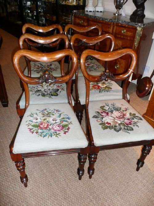 Set of 6 Victorian Rosewood Dining Chairs