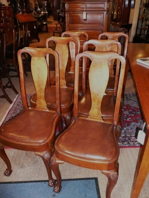 Set of 6 Chairs Queen Anne Style C1920