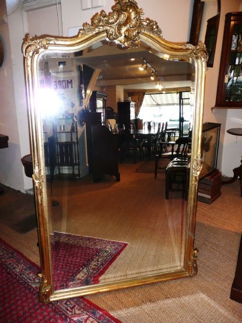 French Gilt Overmantle Mirror. C 1910