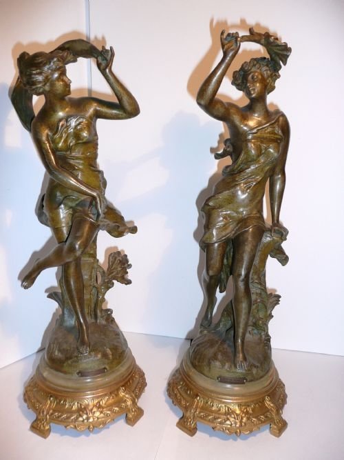 Pair of Spelter Figures C 1900