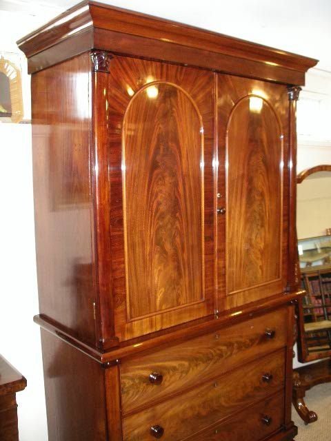 Victorian Mahogany Linen Press