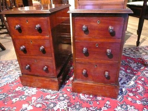 Bedside Cabinets Mahogany Pair