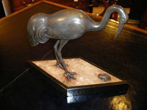 Art Deco Spelter Stork