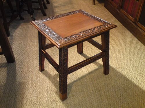 Carved Walnut Low Occasional Table