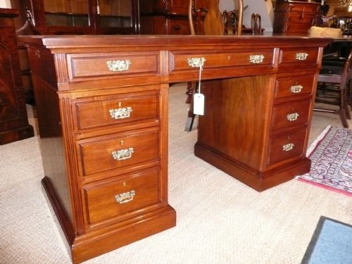 Mahogany Edwardian Pedestal Desk