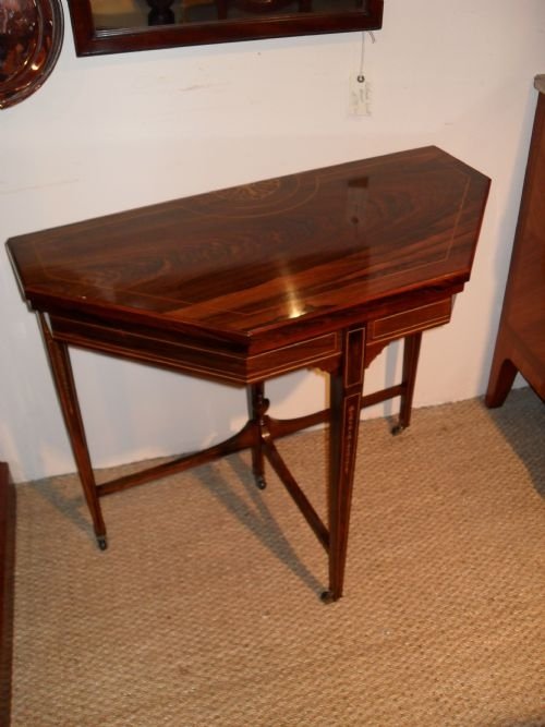 Rosewood & Inlaid Card Table