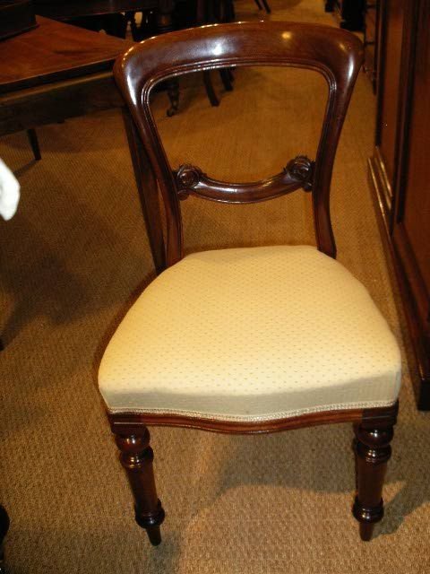 Set 6 Victorian Mahogany Balloon Backed Dining Chairs