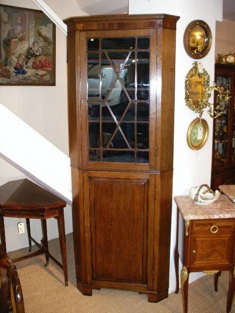 Oak 2 Part Corner Cupboard