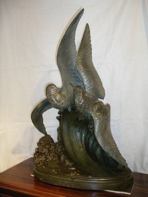 1930'S Spelter Model of Seabirds