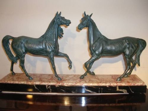 1930'S Spelter Model of Horses