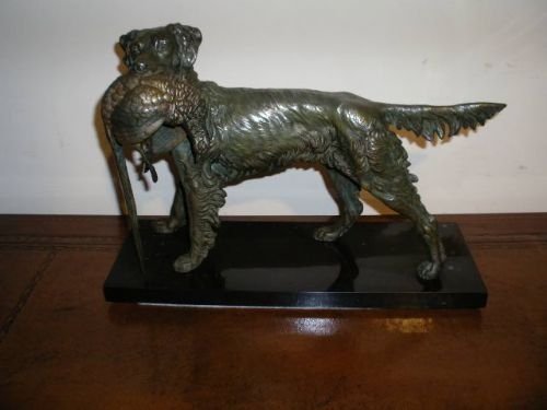 1930'S Spleter Model of  a Retriever with a Pheasant in Its Mouth