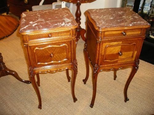 Pair of Early 20th Century Walnut Bedside Cabinets