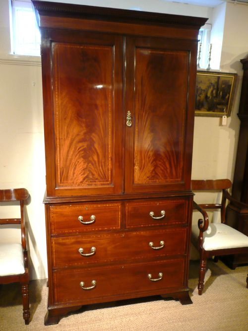 Linen Press Edwardian Mahogany