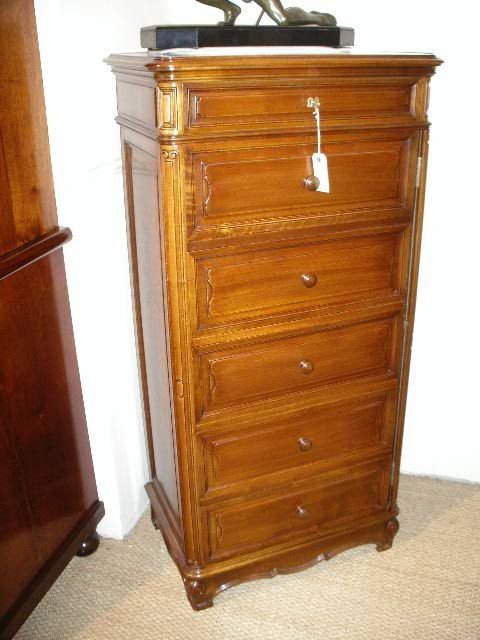 Tall Walnut Chest of Drawers