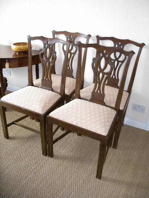 Set 4 Oak Dining Chairs