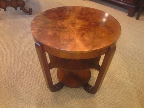 Walnut Art Deco Lamp Table