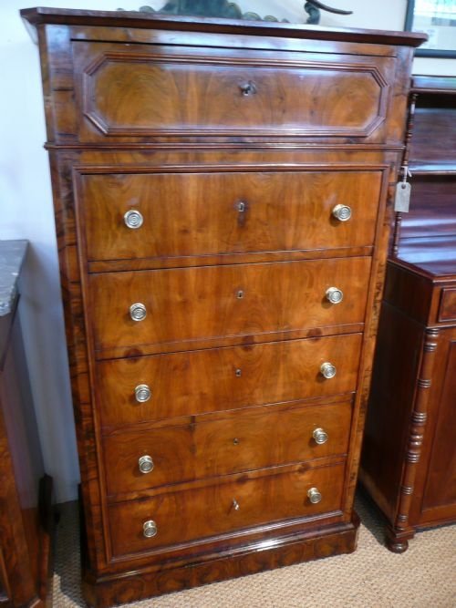 Tall Walnut Chest of Drawers